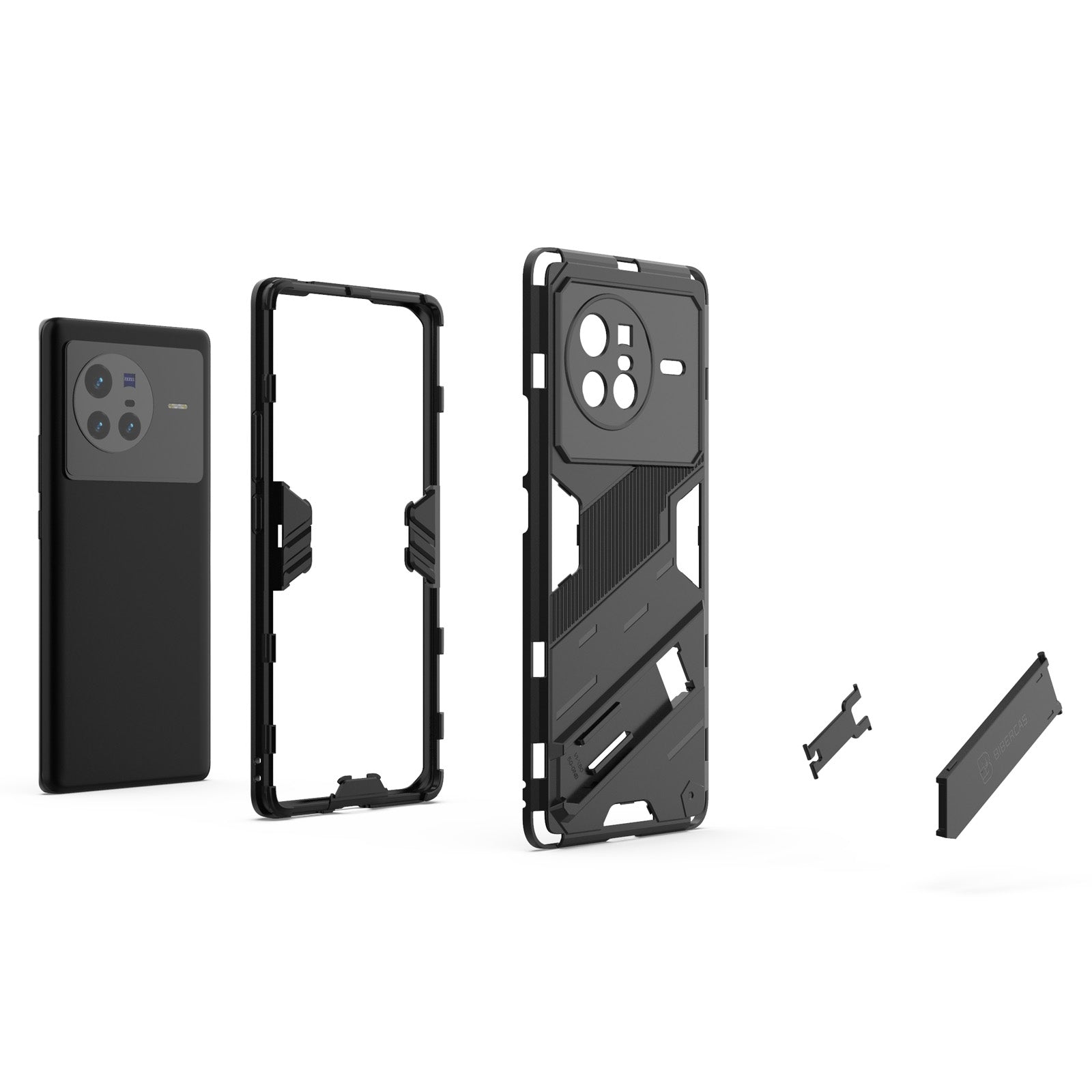 For-vivo-X80-Punk-Armor-PC-+-TPU-Phone-Case-with-Holder(White)