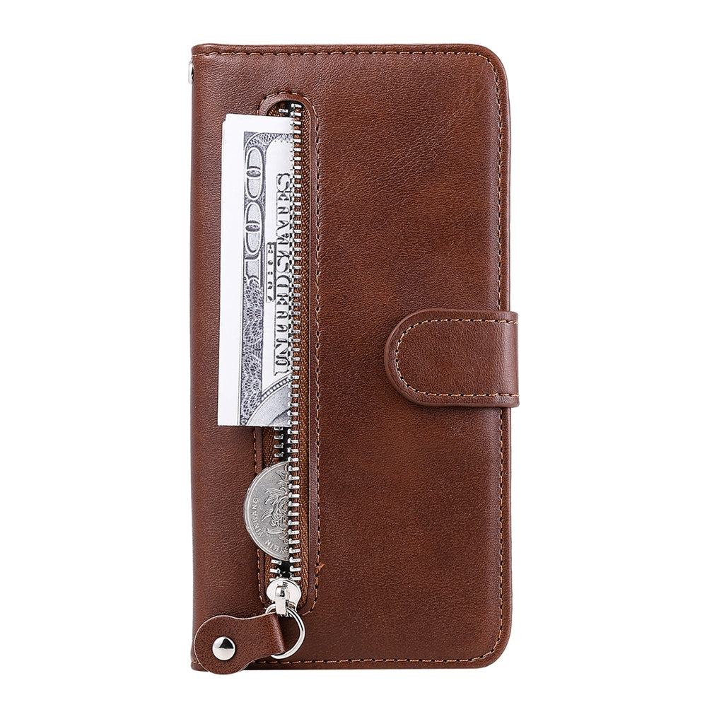 For-vivo-Y100-IDN-/-Y200e-5G-Global-Fashion-Calf-Texture-Zipper-Leather-Phone-Case(Brown)