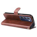 For-vivo-Y100-IDN-/-Y200e-5G-Global-Fashion-Calf-Texture-Zipper-Leather-Phone-Case(Brown)