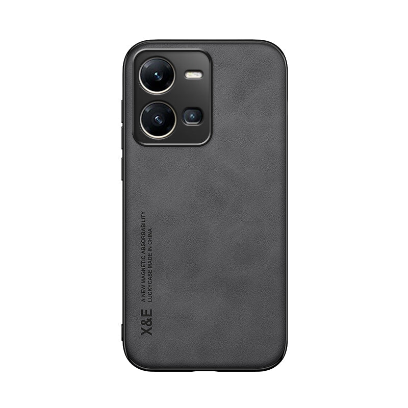 For-vivo-Y35-4G-/-Y35+-Skin-Feel-Magnetic-Leather-Back-Phone-Case(Dark-Grey)