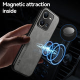For-vivo-Y35-4G-/-Y35+-Skin-Feel-Magnetic-Leather-Back-Phone-Case(Dark-Grey)