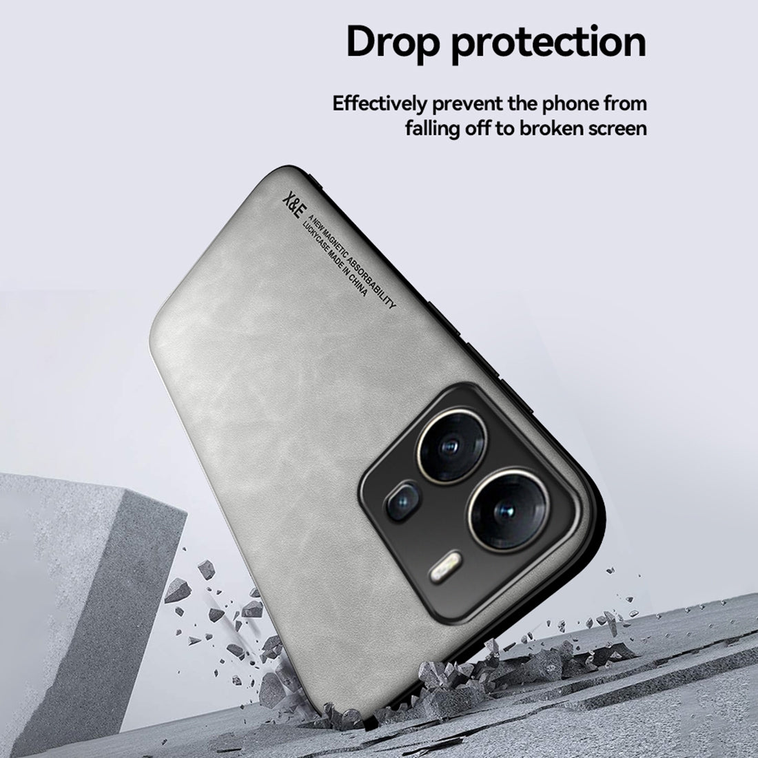 For-vivo-Y35-4G-/-Y35+-Skin-Feel-Magnetic-Leather-Back-Phone-Case(Dark-Grey)