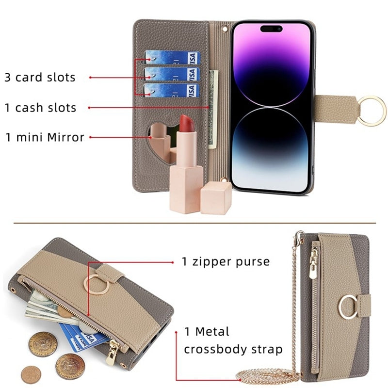 For-vivo-Y35-4G-/-Y22-/-Y22s-Crossbody-Litchi-Texture-Leather-Phone-Case(Grey)