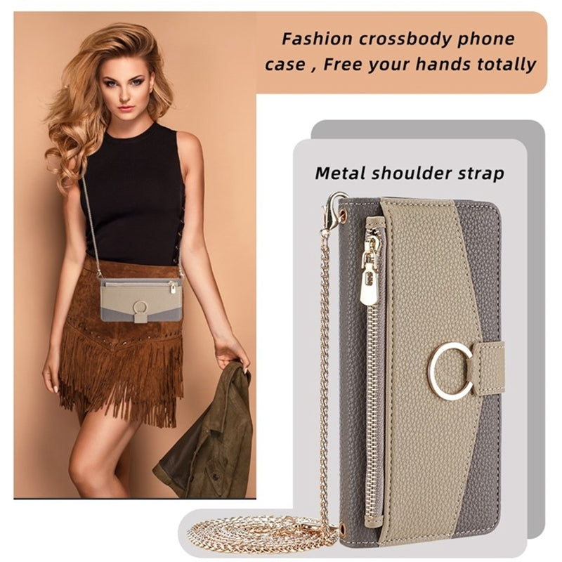 For-vivo-Y35-4G-/-Y22-/-Y22s-Crossbody-Litchi-Texture-Leather-Phone-Case(Grey)