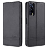 For-vivo-Y72-5G-AZNS-Magnetic-Calf-Texture-Horizontal-Flip-Leather-Case-with-Card-Slots-&-Holder-&-Wallet(Black)