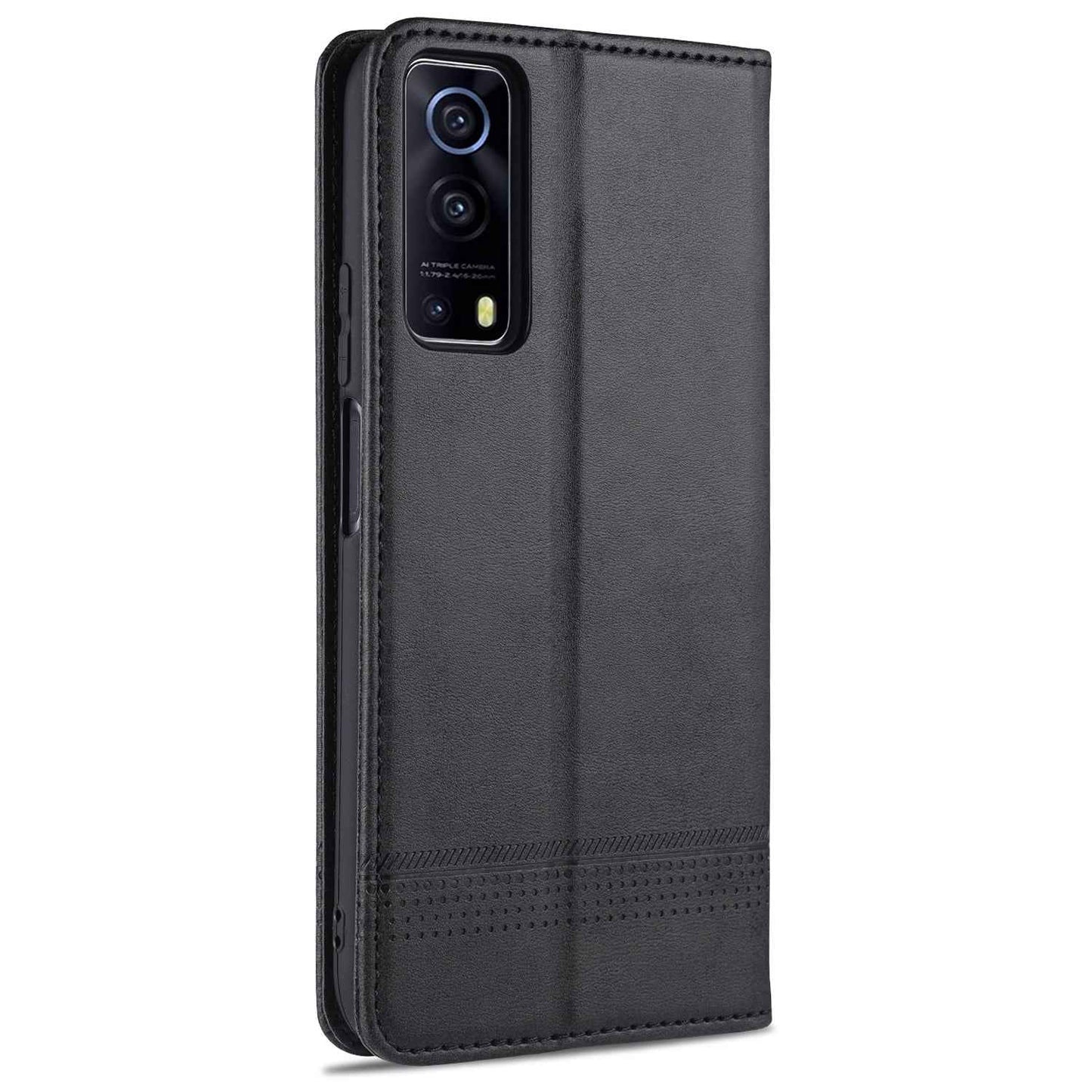 For-vivo-Y72-5G-AZNS-Magnetic-Calf-Texture-Horizontal-Flip-Leather-Case-with-Card-Slots-&-Holder-&-Wallet(Black)