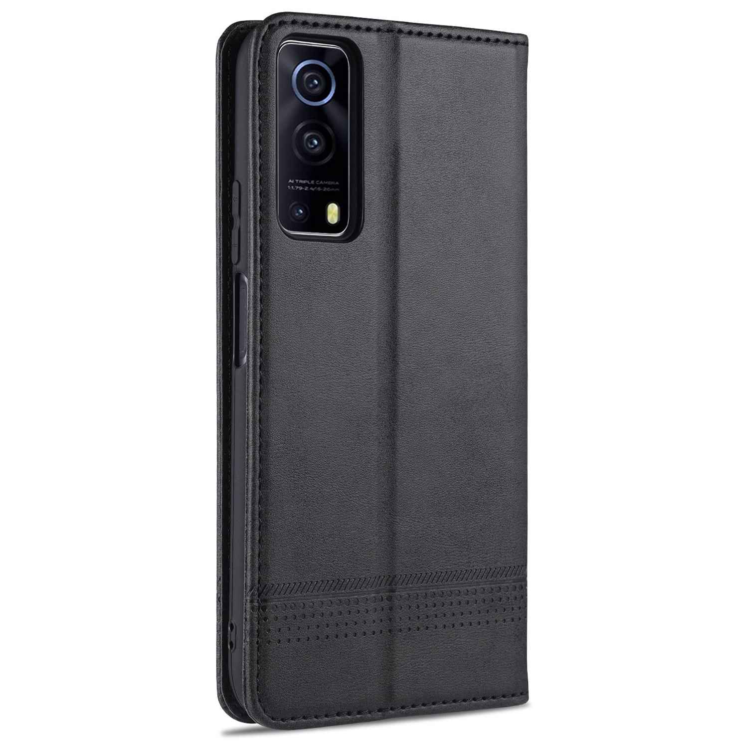 For-vivo-Y72-5G-AZNS-Magnetic-Calf-Texture-Horizontal-Flip-Leather-Case-with-Card-Slots-&-Holder-&-Wallet(Black)