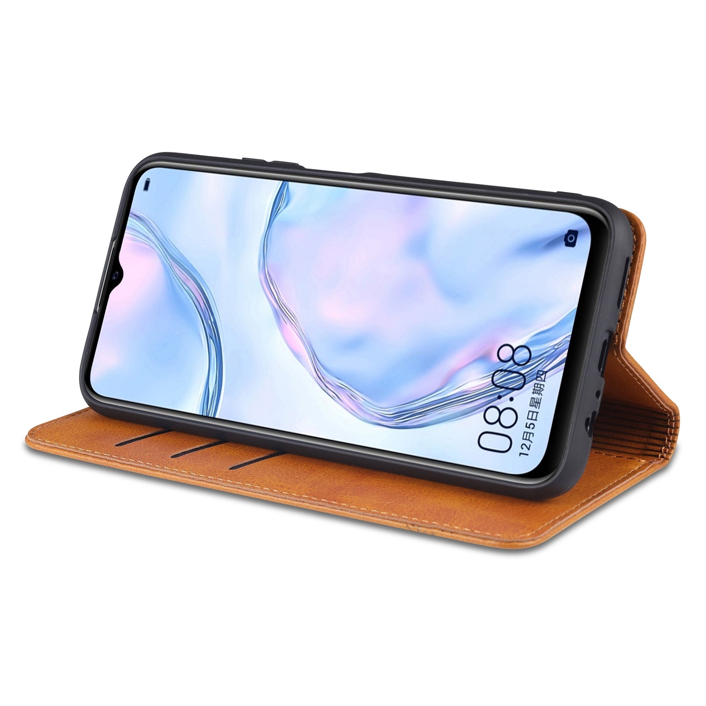 For-vivo-Y72-5G-AZNS-Magnetic-Calf-Texture-Horizontal-Flip-Leather-Case-with-Card-Slots-&-Holder-&-Wallet(Black)