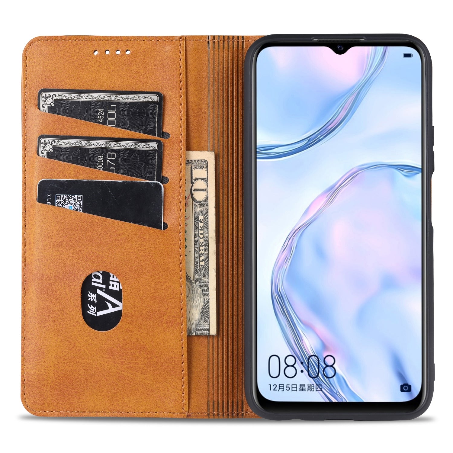 For-vivo-Y72-5G-AZNS-Magnetic-Calf-Texture-Horizontal-Flip-Leather-Case-with-Card-Slots-&-Holder-&-Wallet(Black)