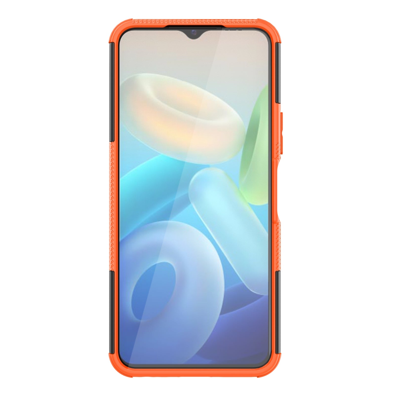 For-vivo-Y75-/-Y55-/-T1-5G-Tire-Texture-TPU-+-PC-Phone-Case-with-Holder(Orange)