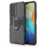 For-vivo-Y76s-5G-Shockproof-PC-+-TPU-Holder-Phone-Case(Black)