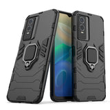 For-vivo-Y76s-5G-Shockproof-PC-+-TPU-Holder-Phone-Case(Black)