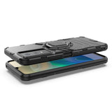 For-vivo-Y76s-5G-Shockproof-PC-+-TPU-Holder-Phone-Case(Black)