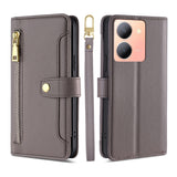 For-vivo-Y78-5G-Lite-Sheep-Texture-Cross-body-Zipper-Wallet-Leather-Phone-Case(Grey)