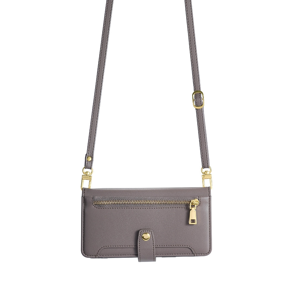 For-vivo-Y78-5G-Lite-Sheep-Texture-Cross-body-Zipper-Wallet-Leather-Phone-Case(Grey)