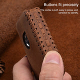 For-Volvo-Single-Slit-Style-Car-Cowhide-Leather-Key-Protective-Cover-Key-Case-(Black)