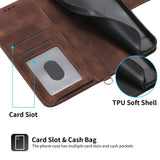 For-Xiaomi-14-Ultra-Skin-feel-Flowers-Embossed-Wallet-Leather-Phone-Case(Brown)