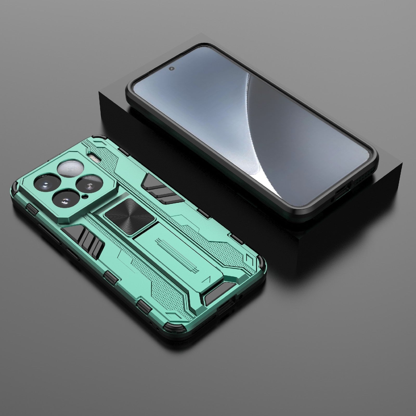 For-Xiaomi-15-5G-Supersonic-PC-+-TPU-Holder-Phone-Case(Green)