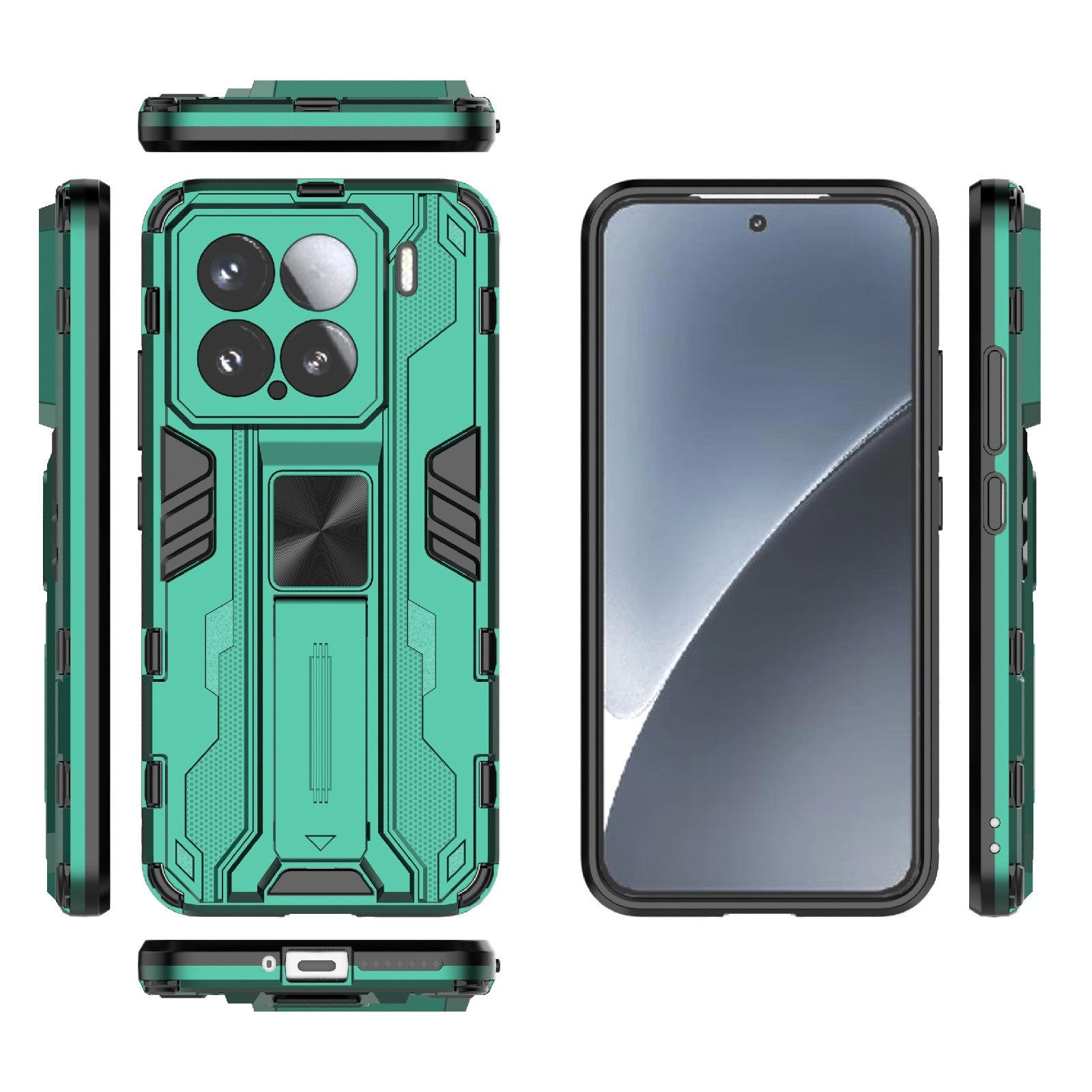 For-Xiaomi-15-5G-Supersonic-PC-+-TPU-Holder-Phone-Case(Green)