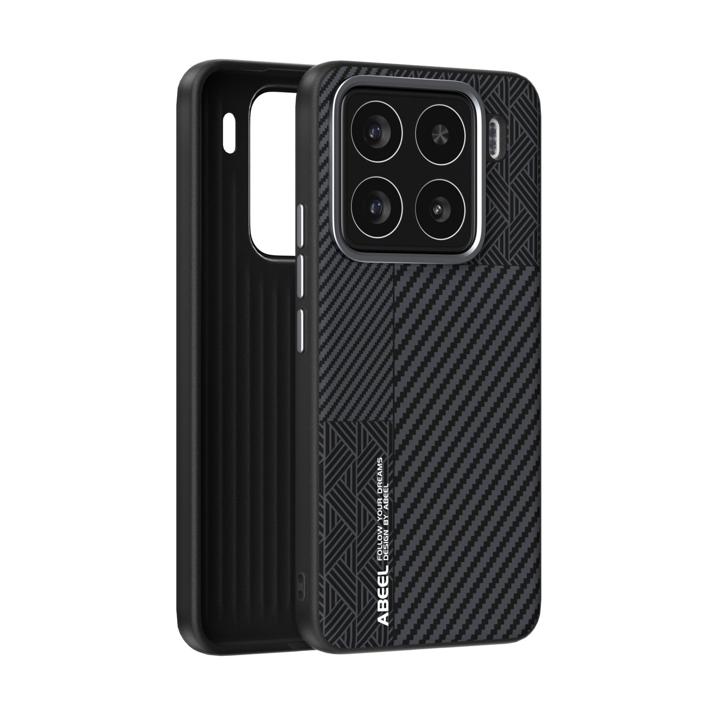 For-Xiaomi-15-ABEEL-6D-Micro-Relief-MagSafe-Magnetic-Phone-Case(Carbon-Fiber-Black)