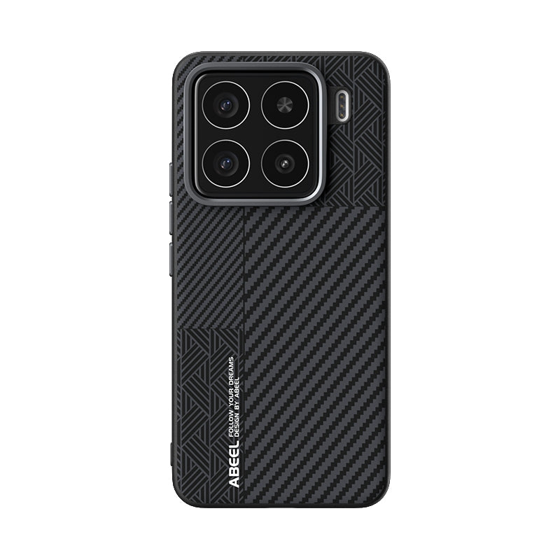 For-Xiaomi-15-ABEEL-6D-Micro-Relief-MagSafe-Magnetic-Phone-Case(Carbon-Fiber-Black)