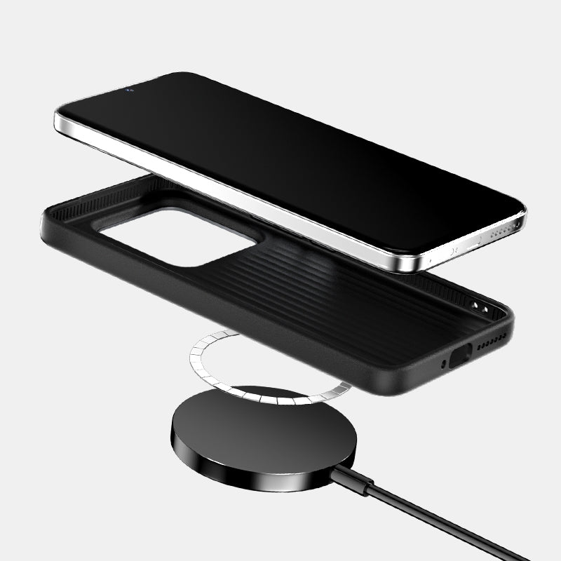 For-Xiaomi-15-ABEEL-6D-Micro-Relief-MagSafe-Magnetic-Phone-Case(Carbon-Fiber-Black)