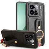 For-Xiaomi-15-Wristband-Leather-Back-Phone-Case(Black)