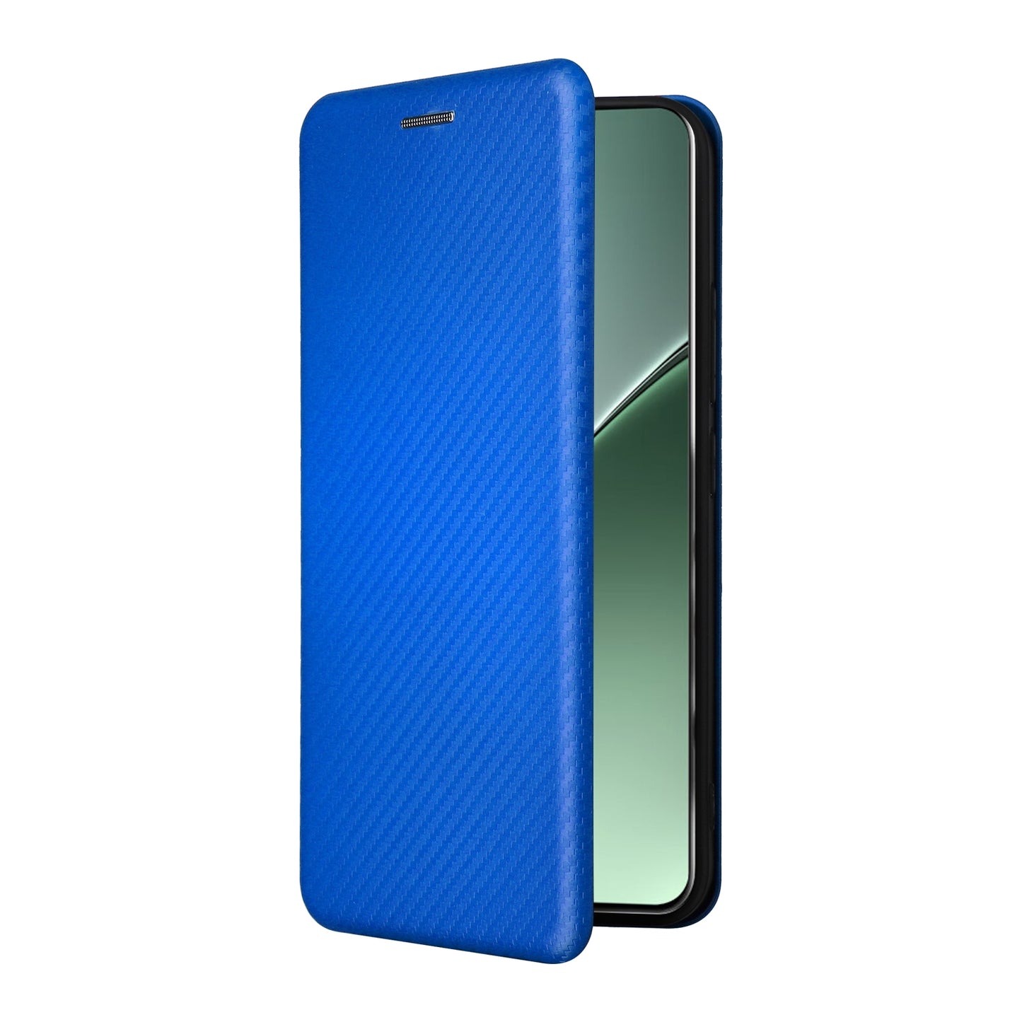 For-Xiaomi-15-Carbon-Fiber-Texture-Flip-Leather-Phone-Case(Blue)