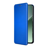 For-Xiaomi-15-Carbon-Fiber-Texture-Flip-Leather-Phone-Case(Blue)