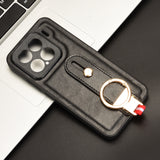 For-Xiaomi-15-Wristband-Leather-Back-Phone-Case(Black)