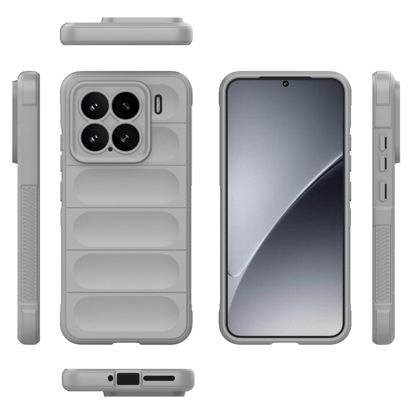 For-Xiaomi-15-5G-Magic-Shield-TPU-+-Flannel-Phone-Case(Grey)
