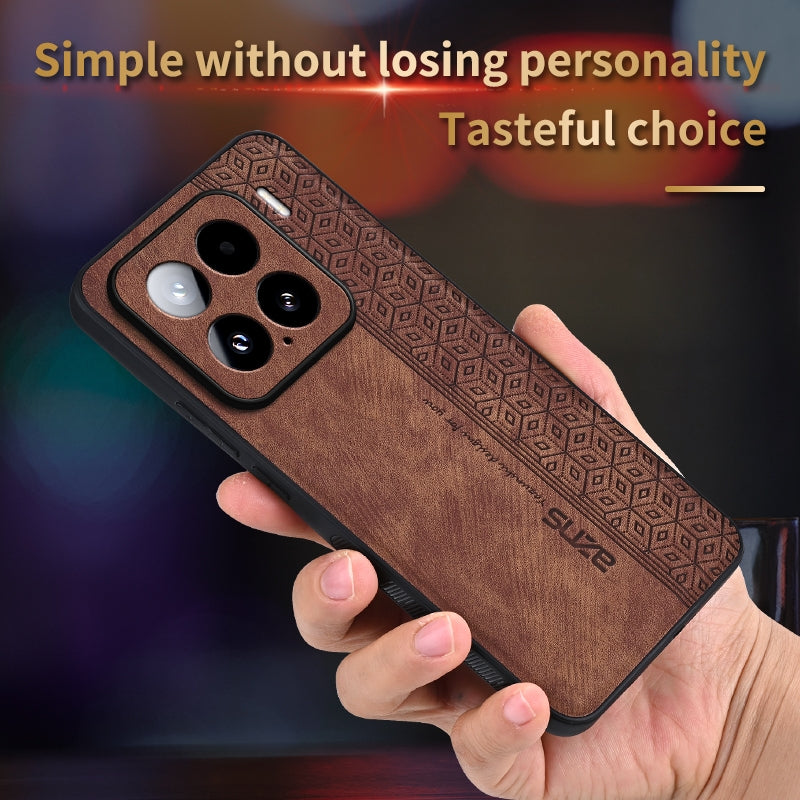 For-Xiaomi-15-AZNS-3D-Embossed-Skin-Feel-Phone-Case(Brown)