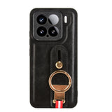 For-Xiaomi-15-Wristband-Leather-Back-Phone-Case(Black)