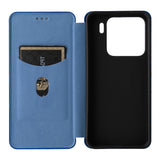 For-Xiaomi-15-Carbon-Fiber-Texture-Flip-Leather-Phone-Case(Blue)