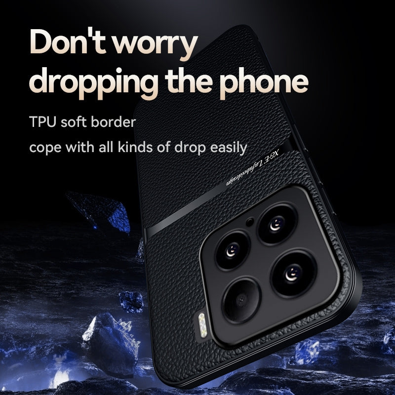 For-Xiaomi-15-Litchi-Leather-Magnetic-Full-Coverage-Shockproof-Phone-Case(Black)