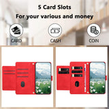 For-Xiaomi-15-Tulips-Embossed-Leather-Phone-Case-with-Lanyard(Red)