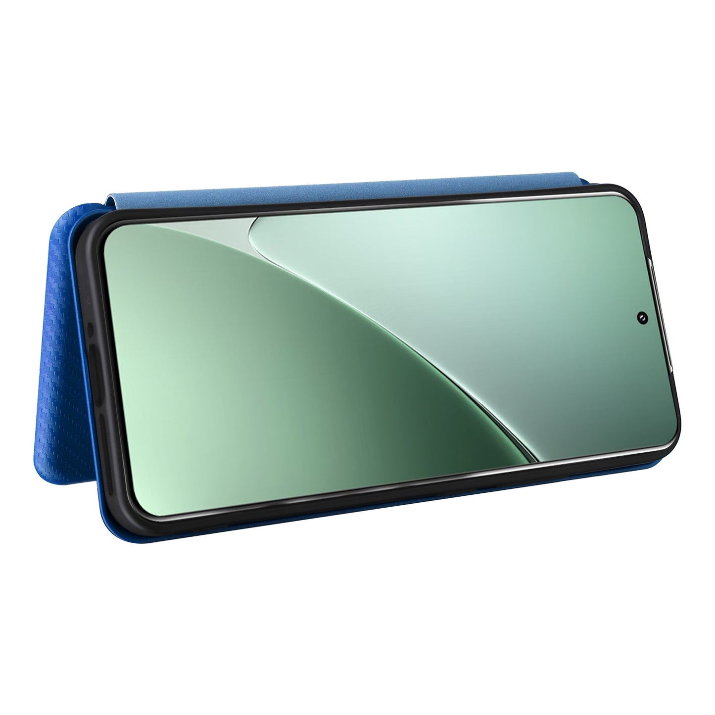 For-Xiaomi-15-Carbon-Fiber-Texture-Flip-Leather-Phone-Case(Blue)