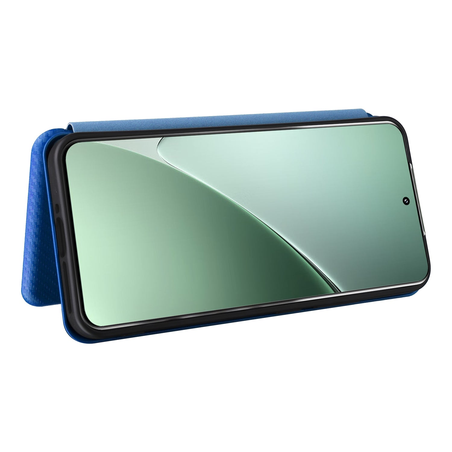 For-Xiaomi-15-Carbon-Fiber-Texture-Flip-Leather-Phone-Case(Blue)