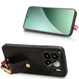 For-Xiaomi-15-Wristband-Leather-Back-Phone-Case(Black)