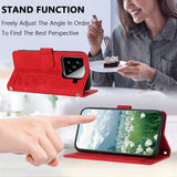 For-Xiaomi-15-Tulips-Embossed-Leather-Phone-Case-with-Lanyard(Red)