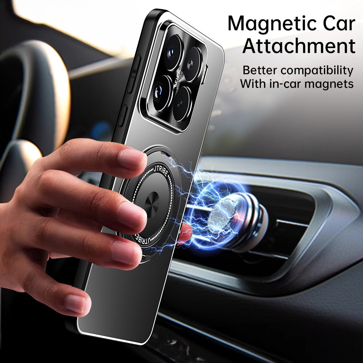 For-Xiaomi-15-Rotating-Holder-Frosted-Metal-Phone-Case(Black)