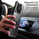 For-Xiaomi-15-Rotating-Holder-Frosted-Metal-Phone-Case(Black)