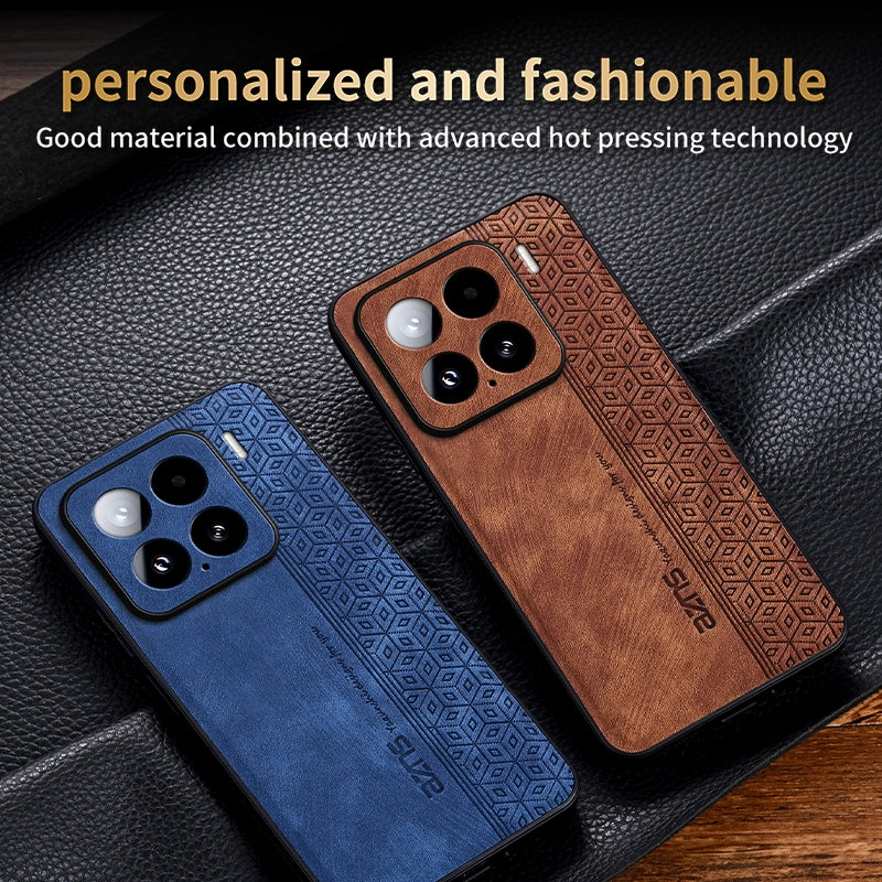 For-Xiaomi-15-AZNS-3D-Embossed-Skin-Feel-Phone-Case(Brown)