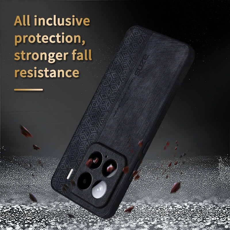 For-Xiaomi-15-AZNS-3D-Embossed-Skin-Feel-Phone-Case(Brown)