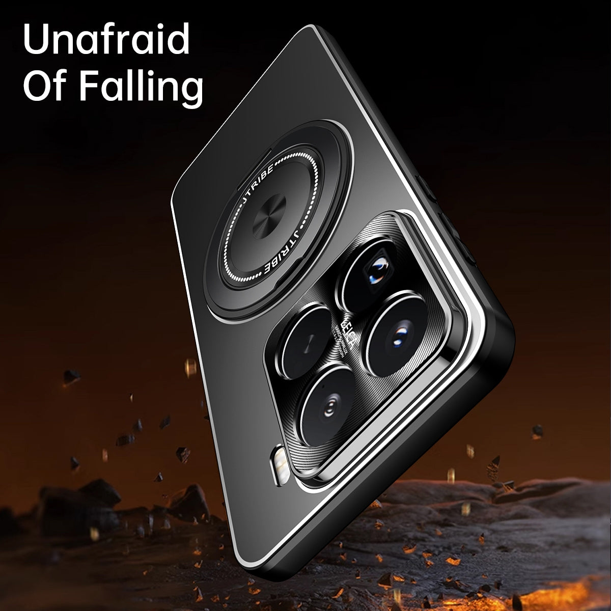 For-Xiaomi-15-Rotating-Holder-Frosted-Metal-Phone-Case(Black)