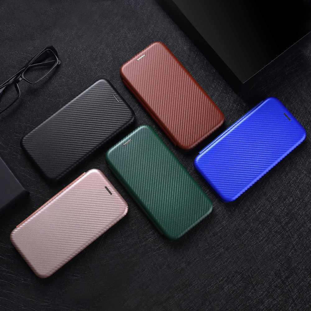 For-Xiaomi-15-Carbon-Fiber-Texture-Flip-Leather-Phone-Case(Blue)