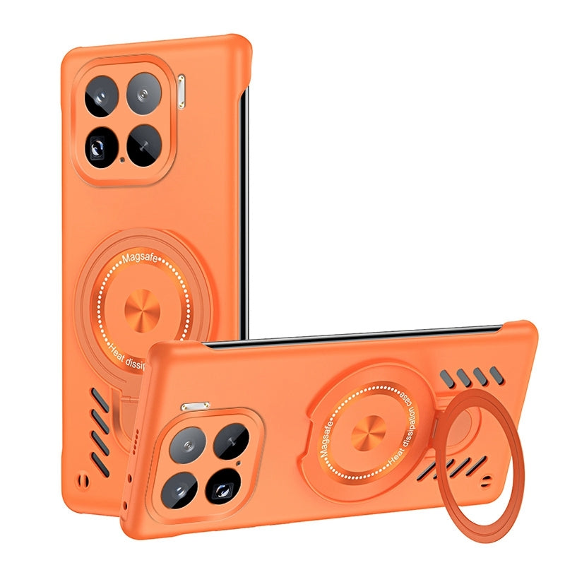 For-Xiaomi-15-Ice-Sense-Series-Graphene-Cooling-MagSafe-Holder-Phone-Case(Orange)