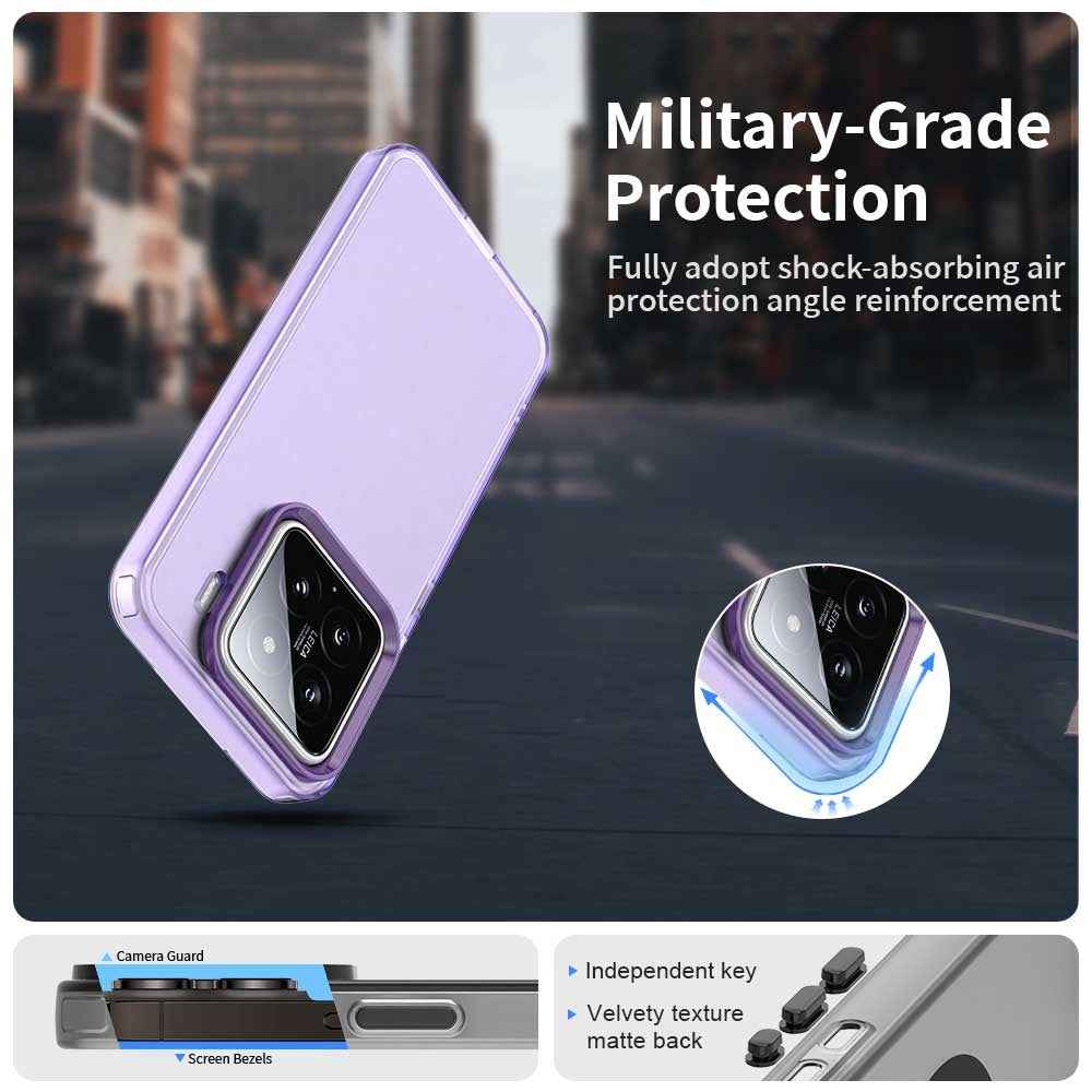 For-Xiaomi-15-Candy-PC-Hybrid-TPU-Shockproof-Phone-Case(Purple)