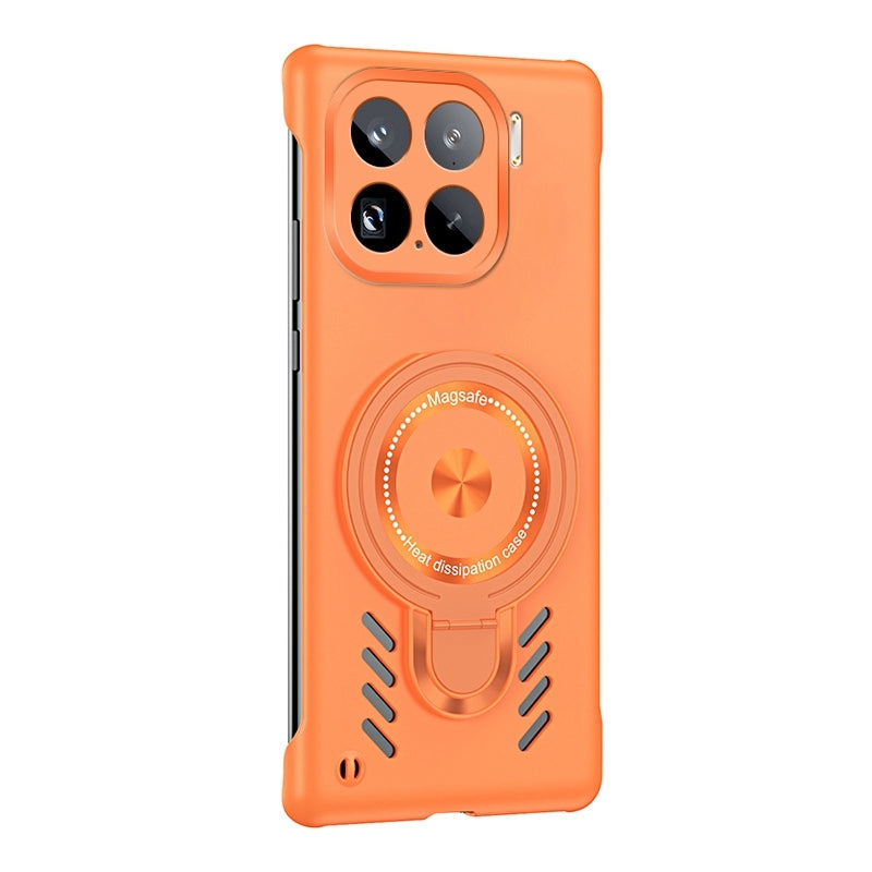For-Xiaomi-15-Ice-Sense-Series-Graphene-Cooling-MagSafe-Holder-Phone-Case(Orange)