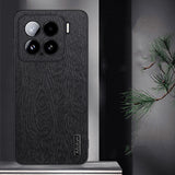 For-Xiaomi-15-Tree-Bark-Leather-Shockproof-Phone-Case(Black)